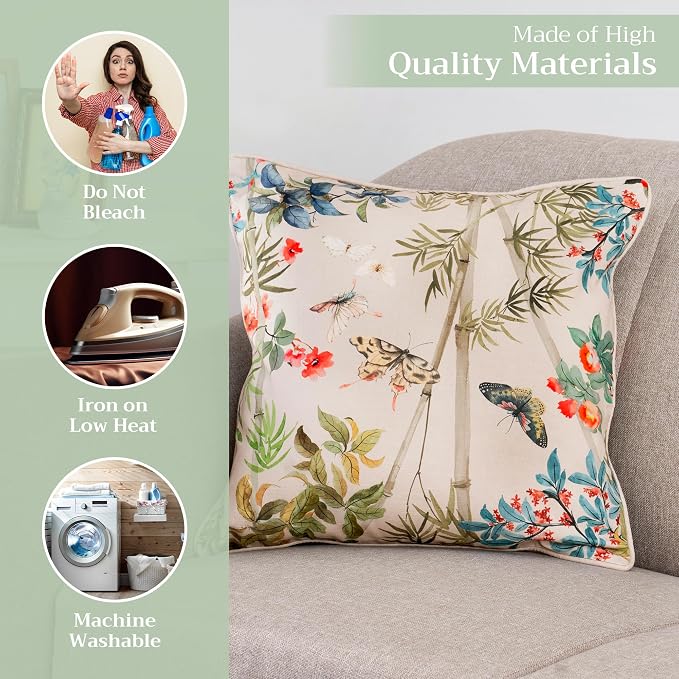 Maison d' Hermine Throw Pillow Covers 100% Cotton (20" x 20" - Pack of 1)