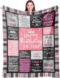 Ivivis Birthday Gifts for Women Girls Throw Blanket 60"X50", Happy Birthday Decorations for Woman, Gifts for Women Birthdays Unique, Womens Bday Gift Ideas for Her Friend Mom Sister Grandma Wife