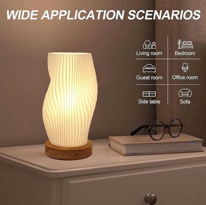 Aesthetic Funky Lamp, Cool Striped Bedside Night Light for Cozy Bedroom
