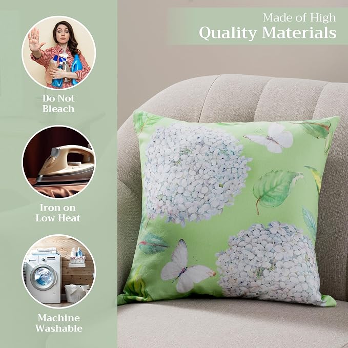 Maison d' Hermine Throw Pillow Covers 100% Cotton (18" x 18" - Pack of 1)