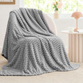 BEDELITE Grey Large Throw Blanket for Couch, Cozy Gifts for Women, 50 * 70 | 3D Jacquard Decorative Fleece Blanket, Super Soft Plush Throws, Cute Birthday Gift for Women & Men, Suitable for All Seasons