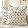YCOLL Farmhouse Floral Pillow Covers 18x18 Set of 2, Rustic Country Decorative Cushion Covers Vintage Throw Pillow Covers for Sofa Couch Bed Living Room Home Decor, Rust Copper