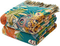 MSGKV Boho Throw Blanket 50"x60" Summer Cotton Leopard Animals Blanket | Muslin Throw, Leopard Animal Pattern, Reversible Woven, Lightweight Comfort, Farmhouse Decor, All Seasons, Machine Washable