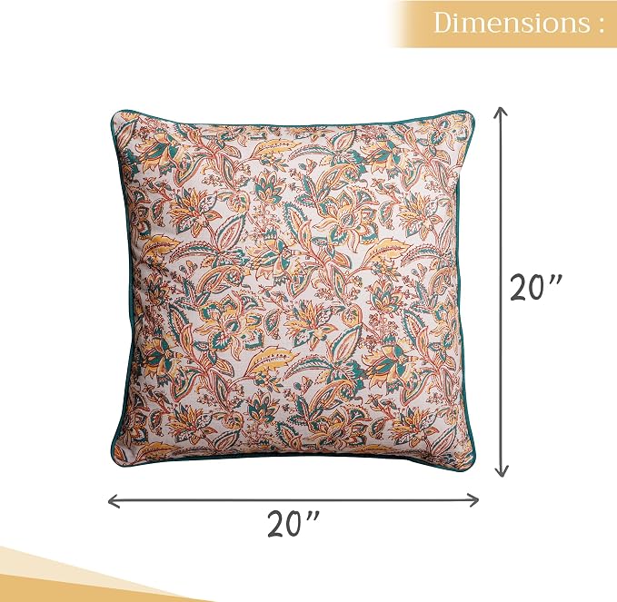 Maison d' Hermine Throw Pillow Covers 100% Cotton (20" x 20" - Pack of 1)