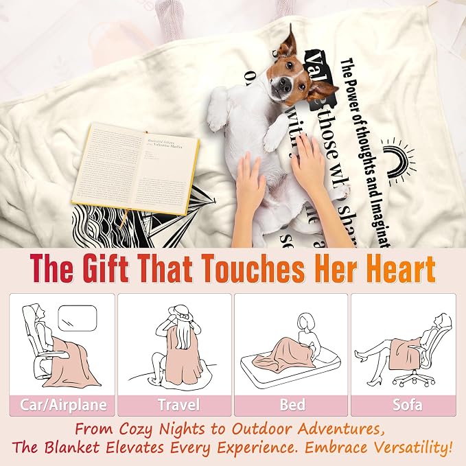 Loved One Throw Soft Fleece Bed Blanket for Friends Women | Inspirational Quote, Cozy Warm Throw, For Home Sofa Bed, Valentines Day Birthday Gifts, For Women Friends