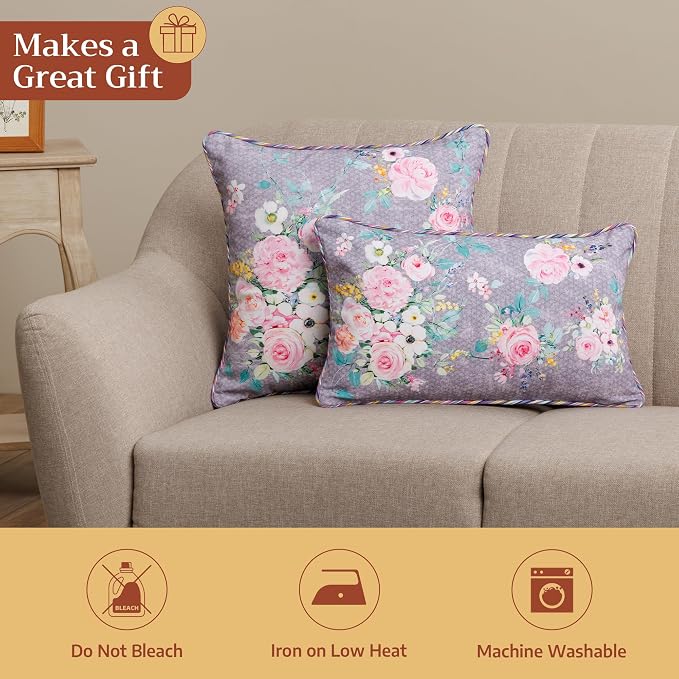 Maison d' Hermine Throw Pillow Covers 100% Cotton (12" x 20" - Pack of 1)
