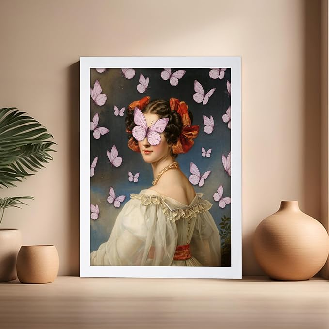 Poster Master Auguste Strobl Print - Portrait Painting Poster - Altered & Pop Art - Housewarming Gift for Men & Women - Aesthetic Decor for Bedroom, Living Room or Office - 16x20 White Framed