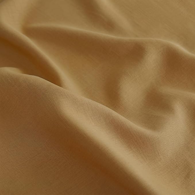 Solino Home 100% Pure Linen Table Runner Caramel Long, Fete 14 x 132 in | dresses up dining tables for everyday meals, European flax fibres, handloomed texture, machine washable, OEKO-TEX Certified