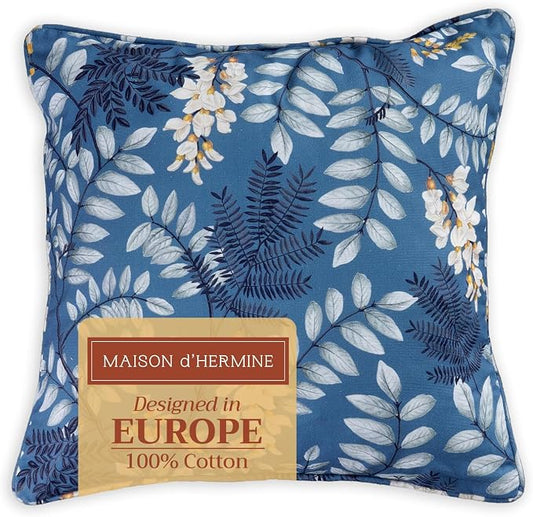 Maison d' Hermine Throw Pillow Covers 100% Cotton (20" x 20" - Pack of 1)