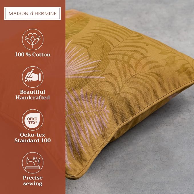 Maison d' Hermine Throw Pillow Covers 100% Cotton (18" x 18" - Pack of 1)