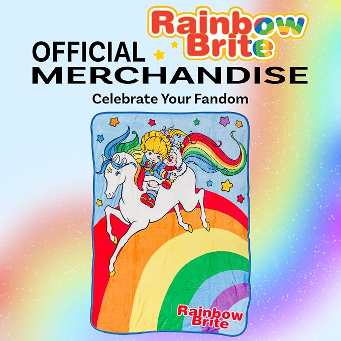 Silver Buffalo Rainbow Brite, Starlite, Twink, Throw Blanket, 45x60in | Fleece, Soft and Cozy, 180 GSM