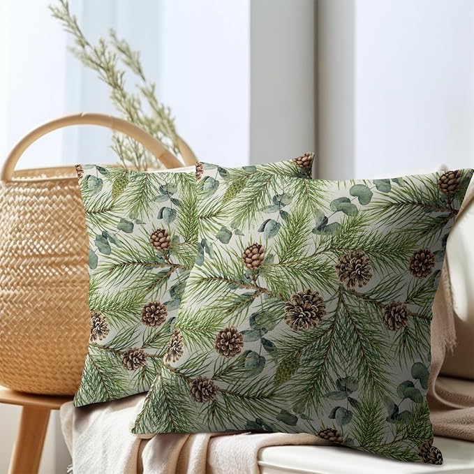 Winter Floral Pillow Covers 24x24 Inch 2Pcs