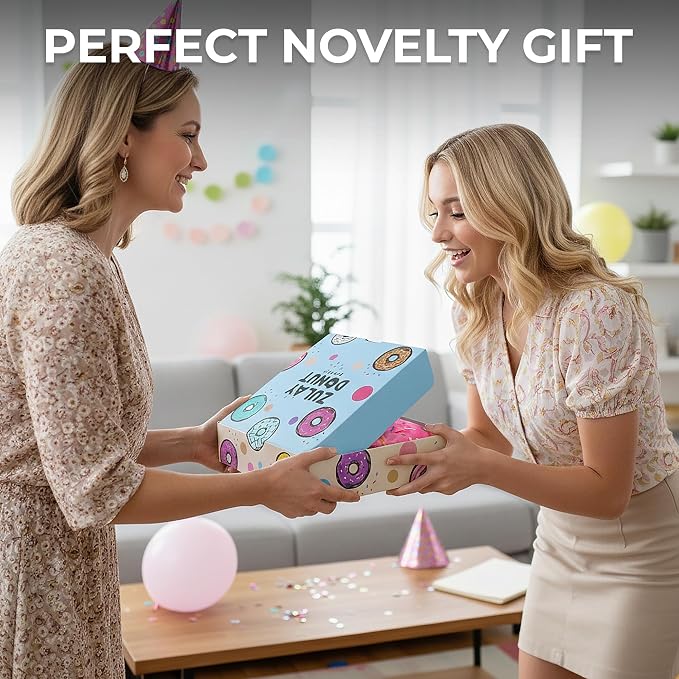 Zulay Kitchen Giant Double Sided Glazed Donut with Gift Box Packaging - Novelty Blanket for Adults & Kids - Soft Flannel Round Glazed Donut Blanket for Indoors, Outdoors, Home 285 GSM - 60 Inches