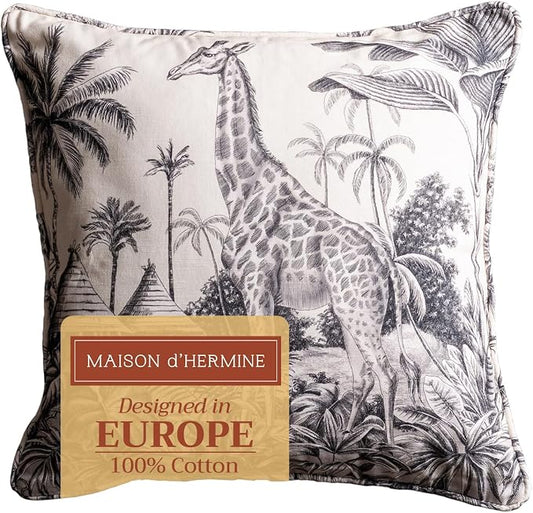 Maison d' Hermine Throw Pillow Covers 100% Cotton (18" x 18" - Pack of 1)