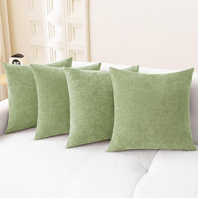 CaliTime Decorative Couch Throw Pillow Covers 18 X 18 Inches Sage Green