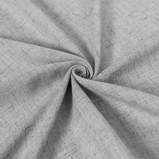 Light Grey Linen Curtains 90 Inch Length for Living Room Bedroom 2 Panels Set Rod Pocket Light Filtering Semi Sheer Window Curtains 52 Inch Width Boho Farmhouse Linen Drapes, W52xL90