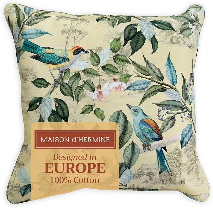 Maison d' Hermine Throw Pillow Covers 100% Cotton (20" x 20" - Pack of 1)