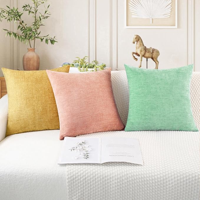CaliTime Decorative Couch Throw Pillow Covers 16 X 16 Inches Grey Green