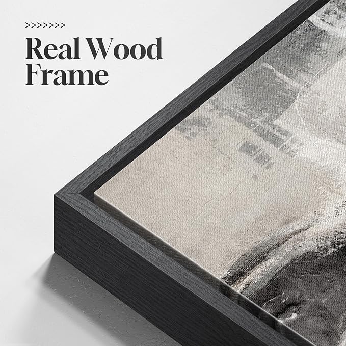 Framed Modern Minimalist Neutral Abstract Wall Art, 3 Piece Set, 16x24 In | Black beige brown tone pictures, Canvas prints, Wood frame, Artwork for walls, Wall decor for living room dining room bedroom