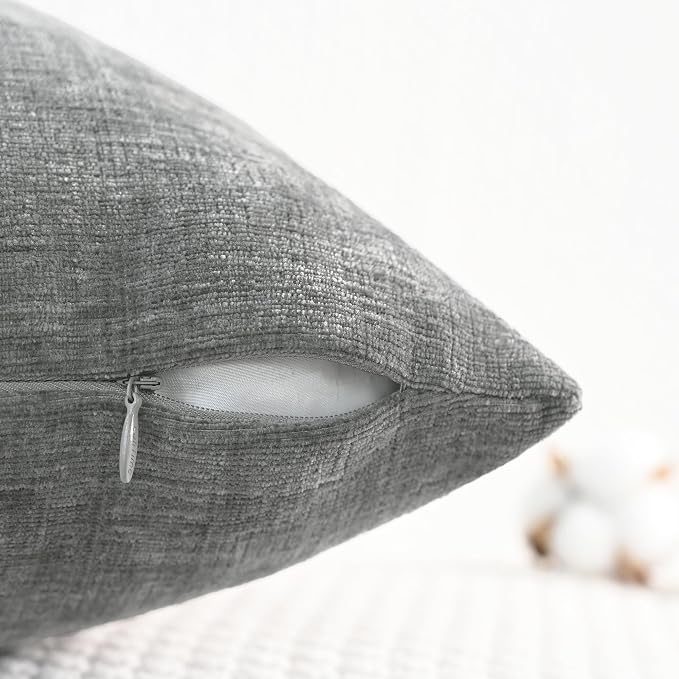 CaliTime Decorative Couch Throw Pillow Covers 26 X 16 Inches Medium Grey