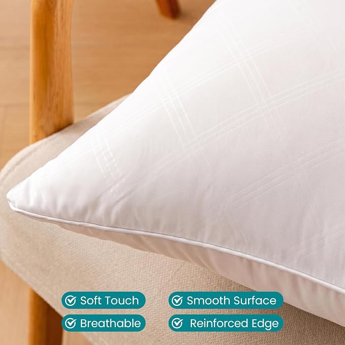 Oubonun 22x22 Throw Pillows Inserts, 2 Pack Square Decorative Pillows Inserts, Soft Fluffy Plump Pillow Sham Stuffer for Bed Couch Sofa Cushion