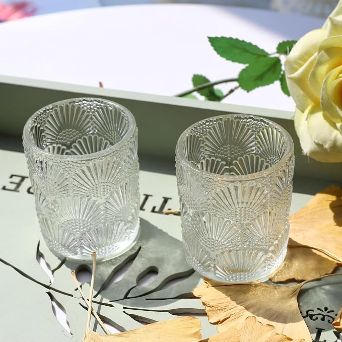 Woho 24pcs Clear Votive Candle Holders, Glass Tea Lights Candle Holder for Wedding Table Centerpiece, Vintage Tealight Candle Holder Decor for Anniversary, Bridal Shower Christmas Party