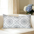 Slow Cow Linen Embroidery Rectangular Pillow Cover Pillowcase Decorative Lumbar Throw Pillow Cover for Couch Sofa 12 x 24 Inches Dark Grey
