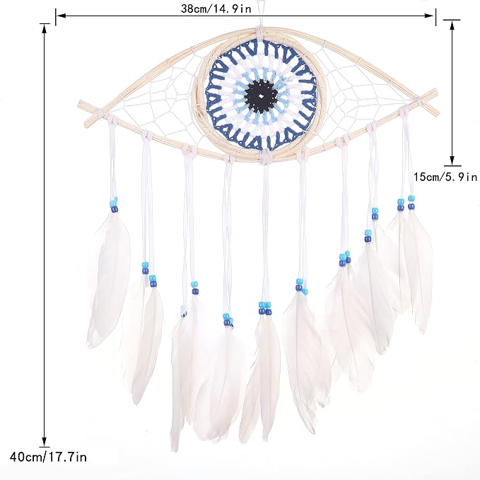 Holmgren White Dream Catcher, Evil Eye Wall Hanging Home Decor