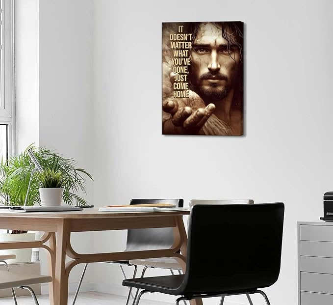 Jesus Christ Canvas Wall Art inspiring spiritual Religious Jesus Painting Picture Wall Decor Man cave Motivational Poster Print Artwork for Office Bedroom Church Living Room Home Decoration