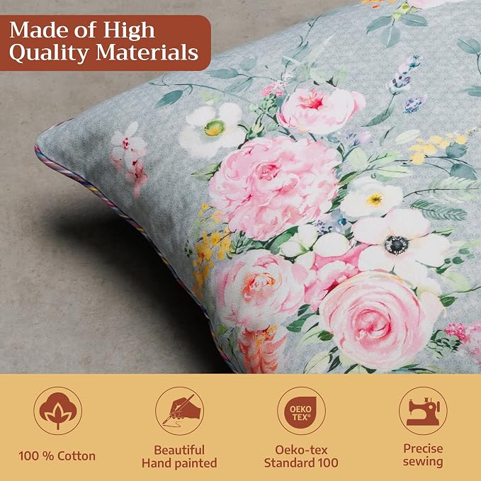 Maison d' Hermine Throw Pillow Covers 100% Cotton (12" x 20" - Pack of 1)