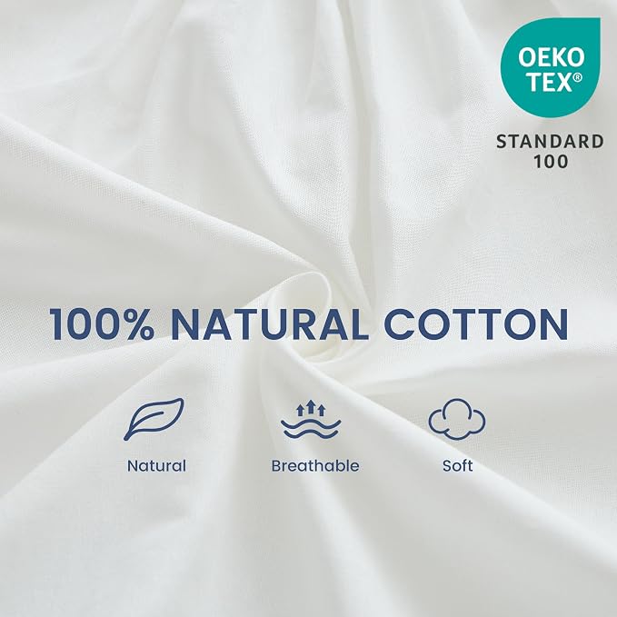 BISELINA Wrap Around Bed Skirts 17" Drop, Cotton Adjustable Elastic Dust Ruffles Easy Fit Wrinkle & Fade Resistant Soft Cozy Elegant Luxurious Bedding - White, Queen Size
