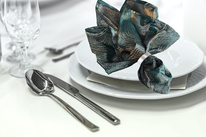 Silvery Napkin Rings-10 Pcs Stainless Steel Napkin Rings | Metal Napkin Ring for Table Settings Wedding Christmas Party Dinner Table