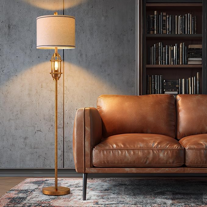 Floor Lamps for Living Room, 62.5'' Farmhouse Tall Lamp with 2 Light Source