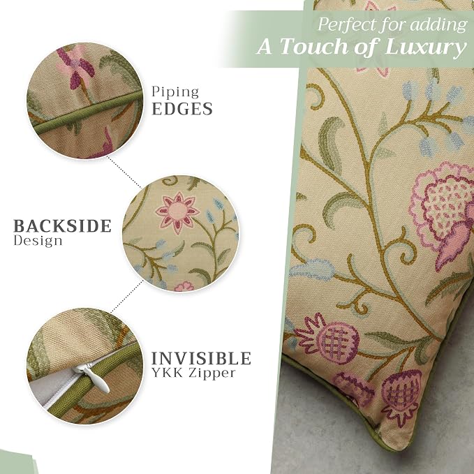 Maison d' Hermine Throw Pillow Covers 100% Cotton (18" x 18" - Pack of 1)