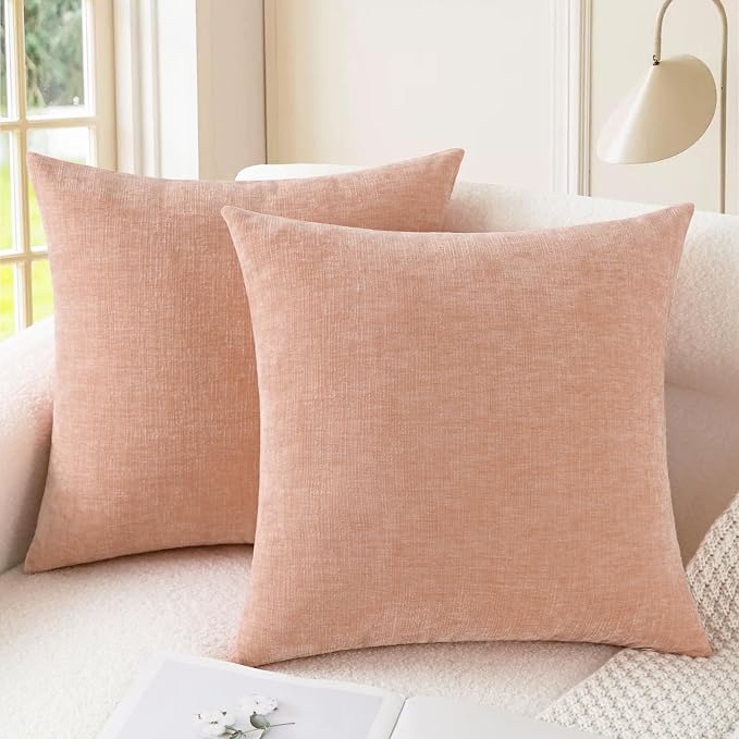 CaliTime Decorative Couch Throw Pillow Covers 20 X 20 Inches Dusty Pink