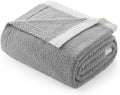 Snuggle Sac Ultra Soft Throw Blanket for Couch Bed Sofa 50x60 inches, Reversible Grey Blanket Microfiber Fluffy Fuzzy Cozy Knit Throws for Women Mothers Birthday Gifts