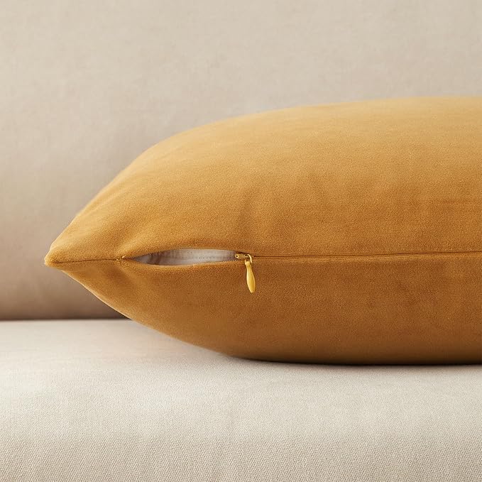 16x24 Pillow Covers Set of 2 Decorative Velvet Throw Pillow Covers,Orange