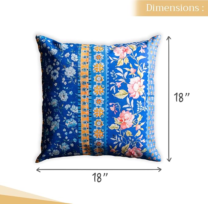Maison d' Hermine Throw Pillow Covers 100% Cotton (18" x 18" - Pack of 1)