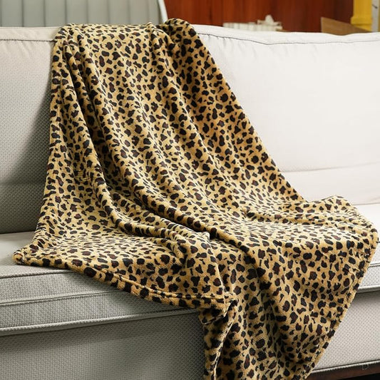 MERRYLIFE Leopard Throw Blanket for Couch Bed Sofa Cheetah Print 40" 50" | Ultra-Plush Soft, Decorative Colorful Travel Blanket, farmhouse, Machine Wash, Gift Choice, Home Use