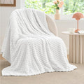 BEDELITE White Throw Blanket for Couch, Soft Cozy Gifts for Women, 50 * 60 | 3D Jacquard Decorative Fleece Blanket, Super Soft Plush Throw, Cute Birthday Gift for Women & Men, Suitable for All Seasons