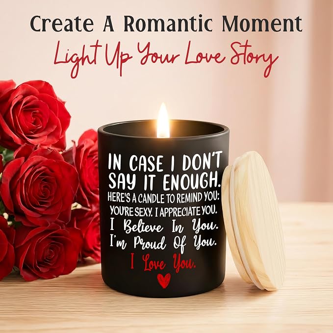 TEEZWONDER Anniversary Wedding Gifts for Women Men, Scented Candle 10 oz