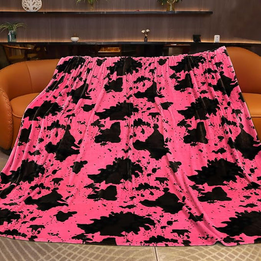 King Size Throw Blanket for Bed, Extra Large Warm Fuzzy Soft Hot Pink Fleece Throw Blanket for Bedroom, Living Room, Hot Pink Gifts for Women Girls Couples, Cozy Home Room Decor, 90x108 inches