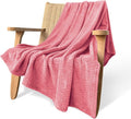 Hoomly Dusty Rose Throw Blanket 60x80 Cozy Fleece for Sofa and Bedroom | Velvety Flannel Feel, Single Layer 3D Jacquard, Couch Bed Office Car Travel, Romantic Decor, Low Shed, Machine Washable
