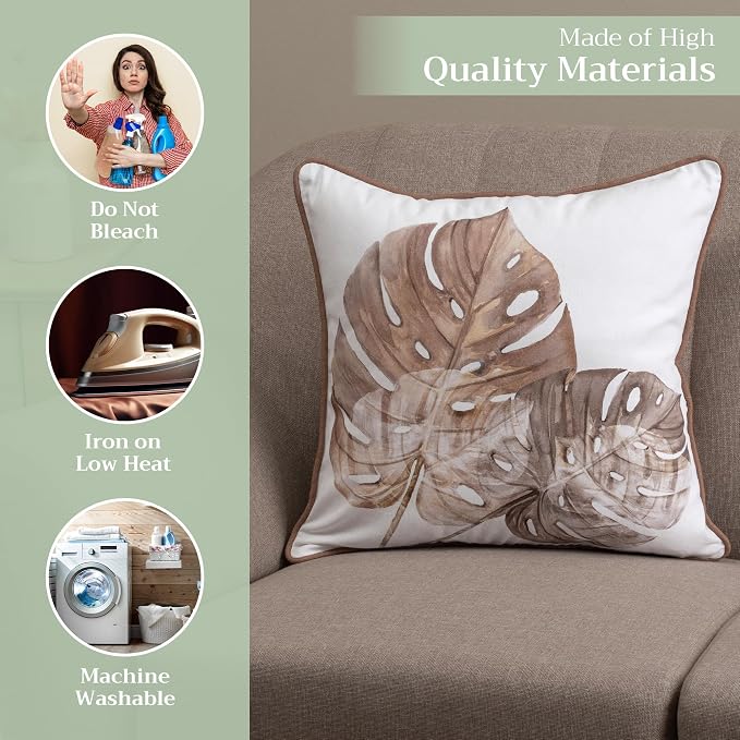 Maison d' Hermine Throw Pillow Covers 100% Cotton (18" x 18" - Pack of 1)
