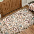 Ciicool 2x4 Small Rug for Entryway Runner Kitchen Floral Washable Area Rugs | Low Pile Soft Boho Non Slip Carpet for Entrance Hallway Laundry Bedroom Carpets