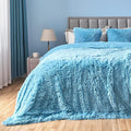 GONAAP Fuzzy Faux Fur Queen Blanket for Couch, Sky Blue, 90"x90" | Warm Cozy Plush Shaggy Decorative Reversible Thick Non-Heated Fleece Blanket for Sofa Bed, Gift for Women Men, All Season Use