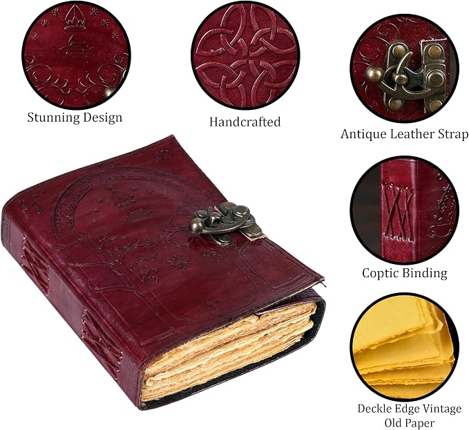 The Lord Of The Rings Book Hobbit lotr gifts Books Leather Journal lord of the rings decor Jrr tolkien books lord of the rings merch Book set Hardcover Merchandise Bookends Illustrated Edition ring gift (BROWN EMBOSSED, 7X5)