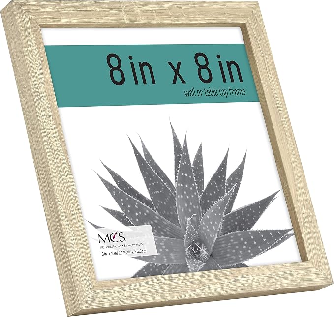 MCS Gallery Essential Picture Frame Set 8x8 Natural Woodgrain, Square Gallery Wall Hanging Picture Frames for Photos & Art Prints (12-Pack)