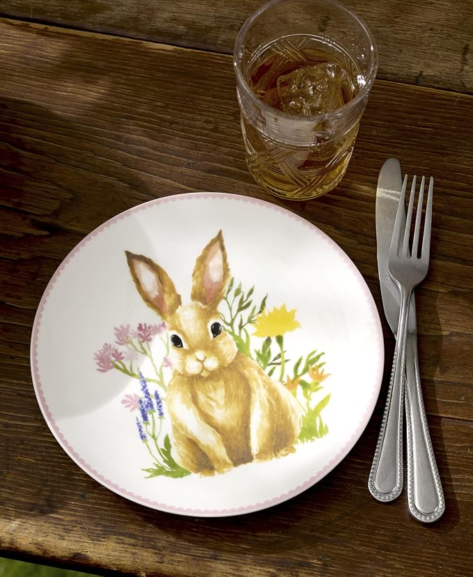 Lenox Bunny 4-Piece Easter Accent Plates, Appetizer Plate Set for 4