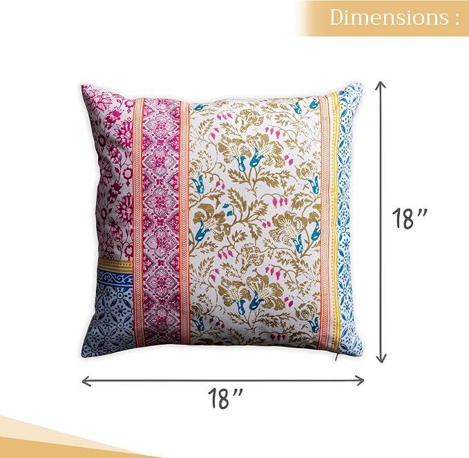 Maison d' Hermine Throw Pillow Covers 100% Cotton (18" x 18" - Pack of 1)